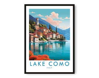 Lake Como Italy Travel Poster: Giclée Fine Art Print