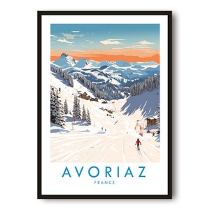 Impresión de viaje de Avoriaz, póster de viaje de Avoriaz, impresión de Francia, decoración de viaje, impresión popular, impresión de esquí, regalo de cumpleaños, A1/A2/A3/A4/A5