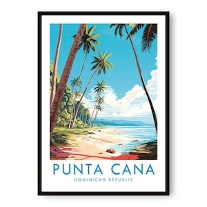 Punta Cana reisposter: Strandprint uit de Dominicaanse Republiek