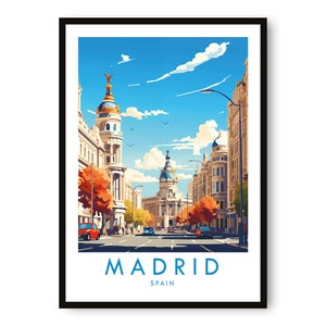 Impresión de viaje a Madrid, póster de viaje a Madrid, impresión de España, decoración de viaje, impresión popular, regalo de cumpleaños, A1/A2/A3/A4/A5