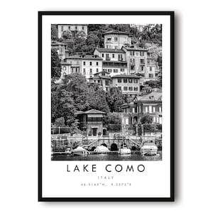 Lake Como Travel Print, Lake Como Poster Print, Lake Como Wall Art Minimalist, Photography Prints of Lake Como Italy, Popular Gift