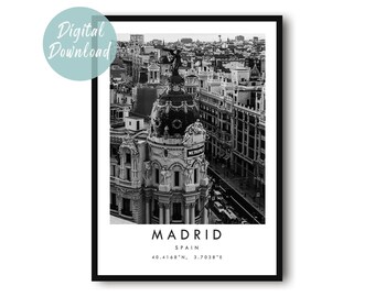 Madrid Travel Poster Digital Download | Minimilist Wall Art | Printable City Decor