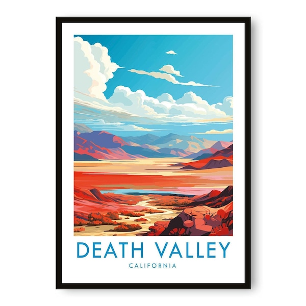 Impresión de viaje al Valle de la Muerte, póster de viaje al Valle de la Muerte, impresión de California, decoración de viaje, impresión popular, regalo de cumpleaños, tamaño A1/A2/A3/A4/A5