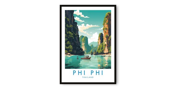 Phi Phi Islands Art Print: Thailand Travel Poster