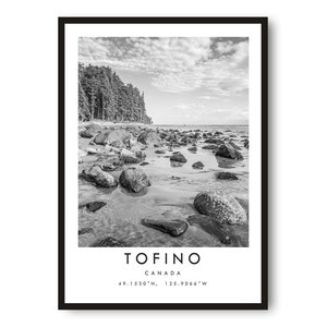 Tofino Travel Print, Black and White Travel Print, Tofino Canada Print, Minimalist Travel Posters, Popular Print, Gallery Wall