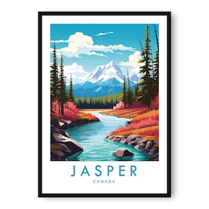 Jasper National Park Print: Kanada Reise Poster, Berglandschaft