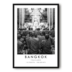 Bangkok Print: Black and White Thailand Travel Poster