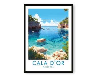 Affiche de voyage Cala D'Or Majorque : Giclée Fine Art Print