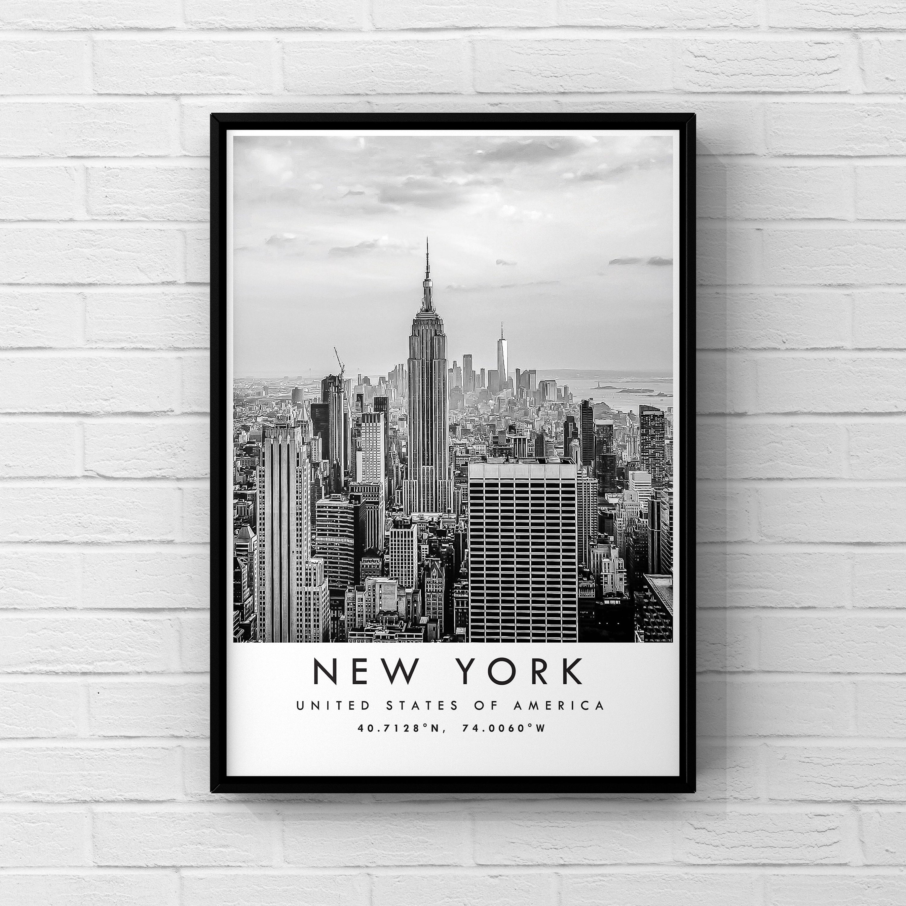 Black and White New York Print New York Poster Print New Etsy