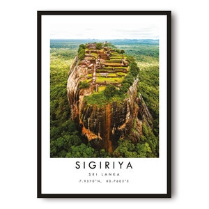 Sigiriya Reisedruck, Sri Lanka Poster, Farbdruck, Minimalistisches Wohndekor, Stadt A1/A2/A3/A4/A5