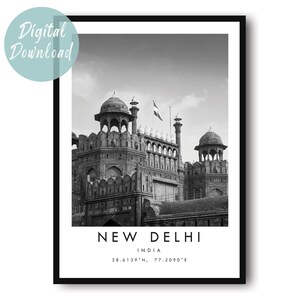 New Delhi Travel Poster Digital Download | Minimilist Wall Art | Printable City Decor