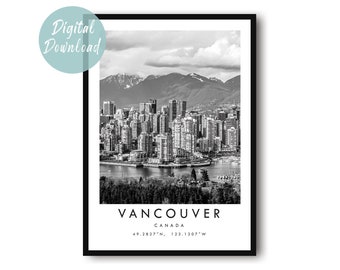 Vancouver Travel Print | Digital Download | 25 Different Size Options