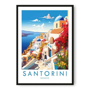 Santorini Griechenland Kunstdruck: Reiseposter