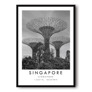 Singapore Travel Print, Singapore Poster Print, Singapore Wall Art Minimalist, Prints of Singapore, Popular Gift A1/A2/A3/A4/A5