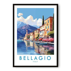 Bellagio Italy Travel Poster: Giclée Fine Art Print