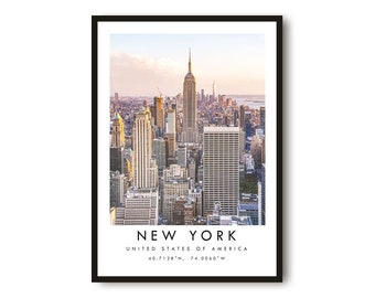 New York Travel Print, New York Poster, New York Wall Art Minimalist, Gallery Wall, Prints of New York, Empire State Building,