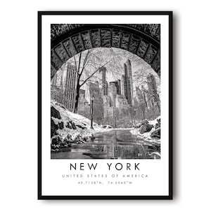 New York Travel Print, New York Poster Print, New York Wall Art, Gallery Wall, New York gift, Print of New York, Central Park Print