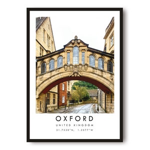 Oxford Travel Print, Oxford Poster, Unique Wallart Decor,  Home Decor, England Oxford , Popular Print A1/A2/A3/A4/A5