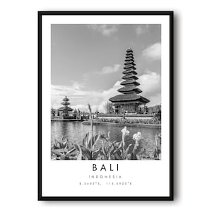 Bali Travel Print, Black and White Travel Print, Bali Thailand Print, Minimalist Travel Posters,   Popular Print, Popular Gift