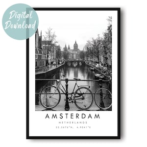 Amsterdam Travel Poster Digital Download, Netherlands Wall Art ...