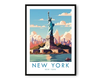 New York Reiseplakat: Freiheitsstatue Kunstdruck