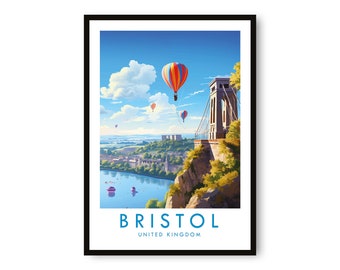 Bristol Travel Print, Bristol Travel Poster, United Kingdom Print, Travel Decor, Popular Print, Birthday Gift, A1/A2/A3/A4/A5