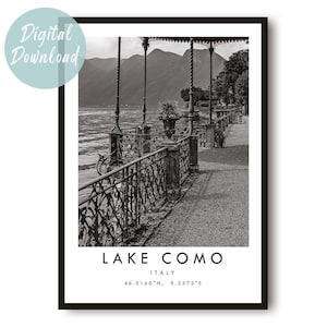 Lake Como Travel Print | Digital Download | 25 Different Size Options