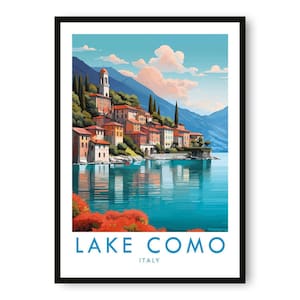 Poster de voyage sur le lac de Côme en Italie : impression giclée d'art