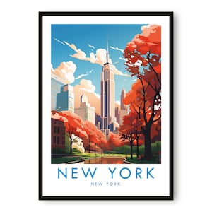Impresión de viaje a Nueva York, póster de viaje a Nueva York, impresión de Nueva York, decoración de viaje, impresión popular, regalo de cumpleaños, A1/A2/A3/A4/A5