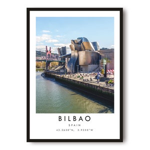 Bilbao Travel Print, Bilbao Poster, Unique Wallart Decor, Home Decor, Spain Bilbao, Popular Print A1/A2/A3/A4/A5