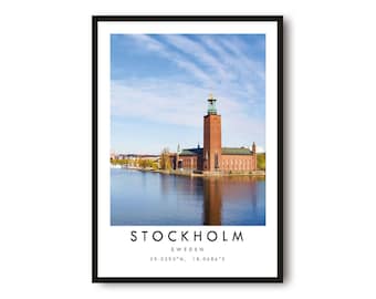 Impresión de Estocolmo, Suecia: Póster de viaje de bellas artes Giclée