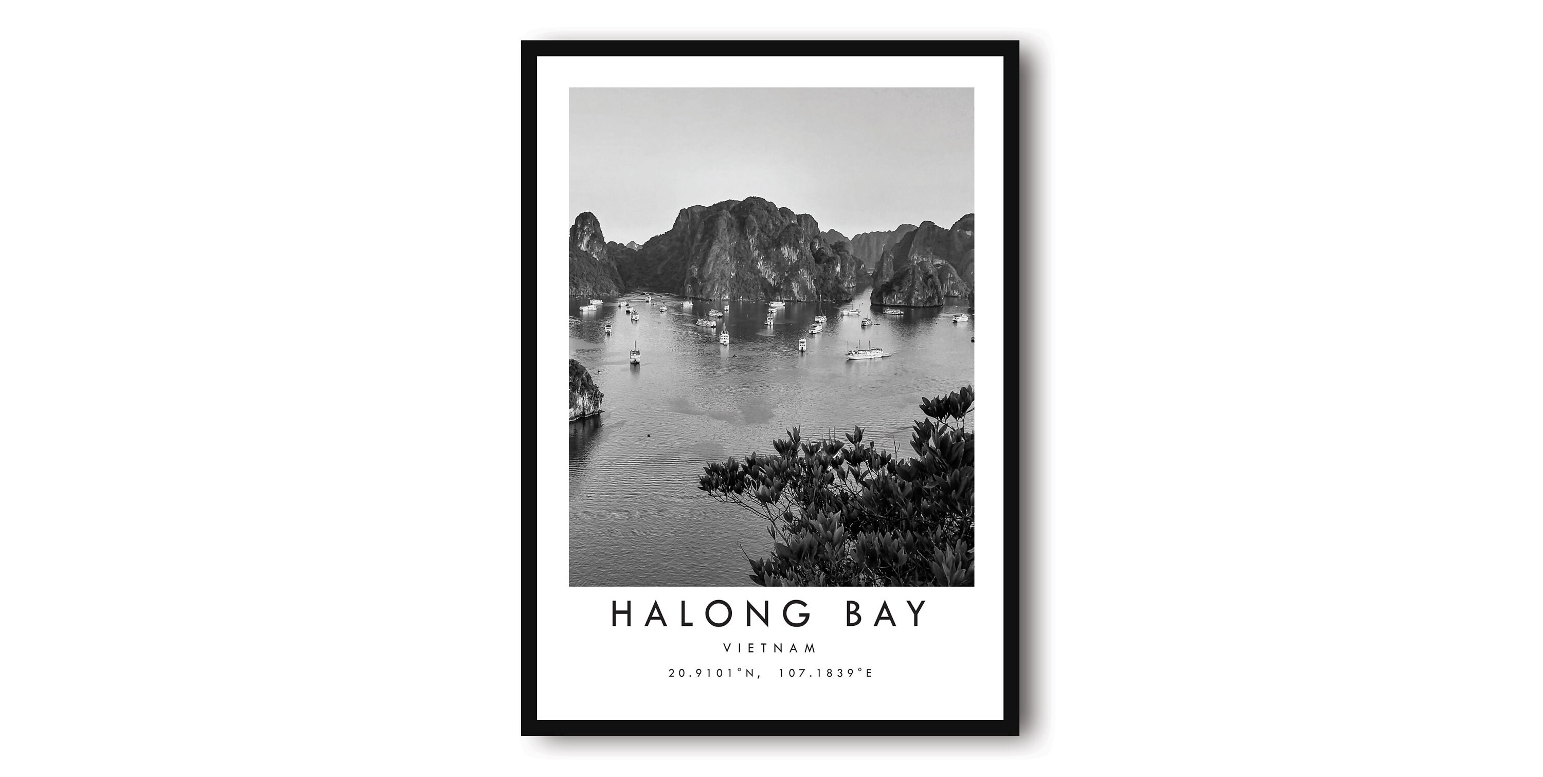 Halong Bay Travel Print, Black and White Travel Print,  Vietnam Print, Minimalist Travel Posters,Art   Popular Print A1/A2/A3/A4/A5
