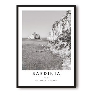 Sardinia Travel Print, Sardinia Poster Print, Sardinia Wall Art Minimalist, Photography Prints of Italy A1/A2/A3/A4/A5