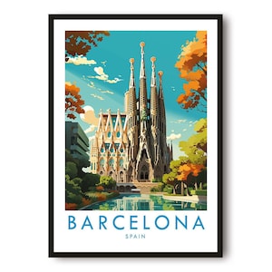 Reisposter Barcelona | Spaanse muurdecoratie afbeelding 1
