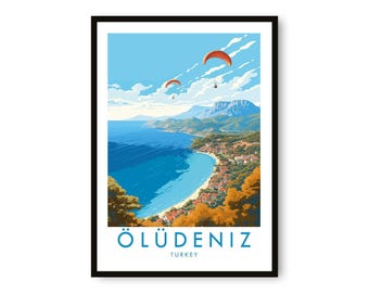 Oludeniz Turkey Travel Poster: Giclée Fine Art Print