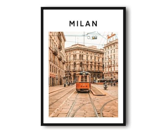 Milan Travel Poster: Italy Cityscape Art Print