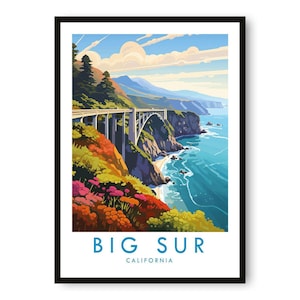 Big Sur reisposter: kunstprint van de Californische kust
