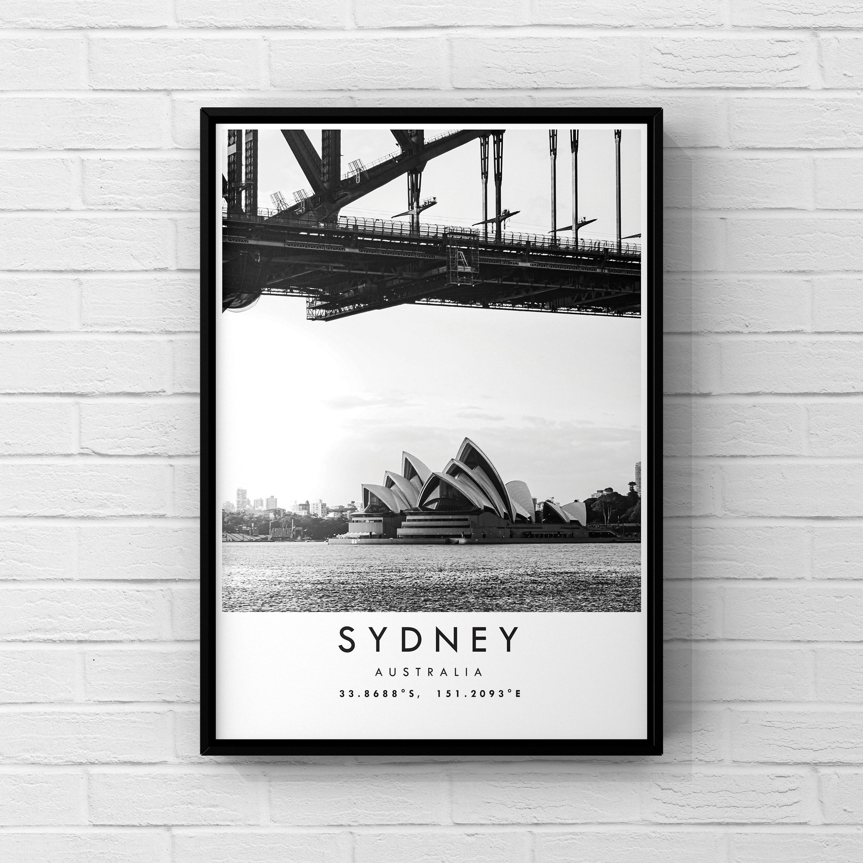 Black and White Sydney Print Sydney Poster Print Sydney Wall Etsy
