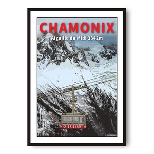 Chamonix Travel Poster, France Poster, Colourful Print, Unique Wall Art, Minimalist Home Décor, City  A1/A2/A3/A4/A5