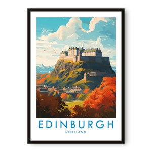 Impresión de viaje de Edimburgo, póster de viaje de Edimburgo, impresión del Reino Unido, decoración de viaje, impresión popular, regalo de cumpleaños, A1/A2/A3/A4/A5