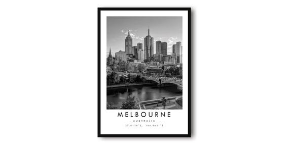 Melbourne Australia Print: Minimalist Cityscape Wall Art