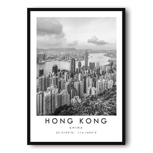 Hong Kong Travel Print, Hong Kong Poster Print, Hong Kong Wall Art Minimalist, Prints of Hong Kong, Popular Gift A1/A2/A3/A4/A5