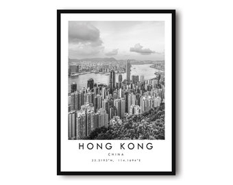 Hong Kong Travel Print, Hong Kong Poster Print, Hong Kong Wall Art Minimalist, Prints of Hong Kong, Popular Gift A1/A2/A3/A4/A5