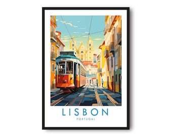 Lisbon Travel Poster: Portugal Cityscape Art Print