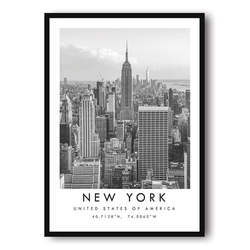 New York Poster Wall Art Black and White New York Print - Etsy