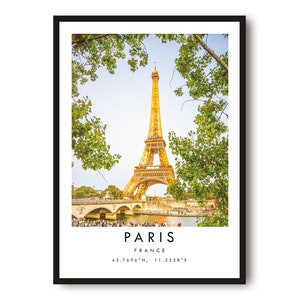 Paris Reise Print, Frankreich Poster, Einzigartige Wandkunst, Minimalistisches Wohndekor, Stadt A1/A2/A3/A4/A5