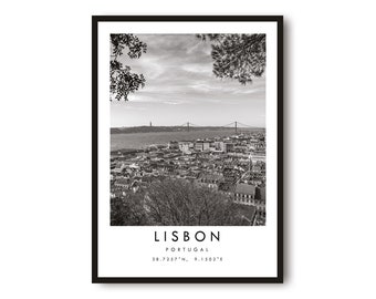 Impression de voyage de Lisbonne, impression d'affiche de Lisbonne, minimaliste d'art de mur de Lisbonne, impression de Lisbonne, impressions de photographie de Lisbonne Portugal A1/A2/A3/A4/A5