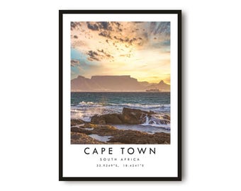 Cape Town Travel Poster: South Africa Minimalist Print