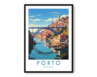 Porto Travel Poster: Portugal Cityscape Art Print