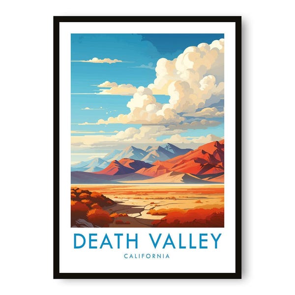 Impresión de viaje al Valle de la Muerte, póster de viaje al Valle de la Muerte, impresión de California, decoración de viaje, impresión popular, regalo de cumpleaños, tamaño A1/A2/A3/A4/A5